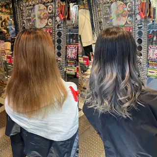 セミロング カラー ヘアアレンジ 🌈派手髪エクステ ブレイズ🌈ひろとのヘアスタイル