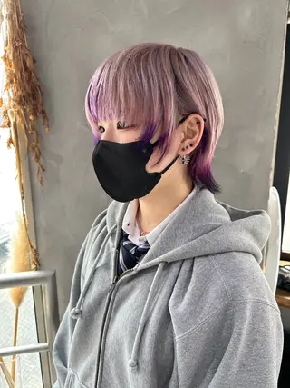 ショート カラー ウルフ レイヤー パーマ🪐MANAのヘアスタイル