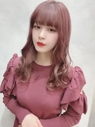 ロング カラー ヘアアレンジ アイブロウ LAVENDIA 初音のヘアスタイル