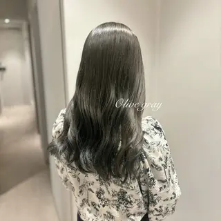 セミロング カラー 髪質改善カラー ベージュ🤎YUMEのヘアスタイル