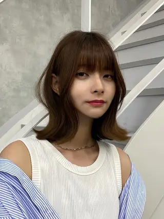 ミディアム カラー レイヤー/艶カラー /韓国ヘア/高松のヘアスタイル