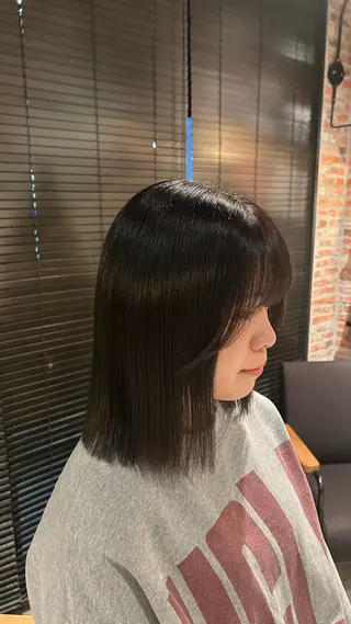 ミディアム カラー りお ハイライト/パーマのヘアスタイル