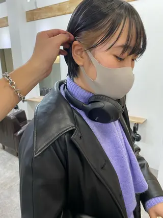 ショート カラー 森貴裕/ベージュ/ パーマ/オリーブのヘアスタイル