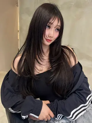 ロング カラー 透明感カラー×艶🤎 🌟YOSHIKIのヘアスタイル