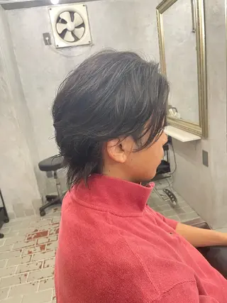 ミディアム パーマ メンズ 艶髪/透明感カラー 山﨑俊輔のヘアスタイル