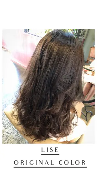 セミロング カラー パーマ ヘアアレンジ 表参道Lise おおいしおりのヘアスタイル