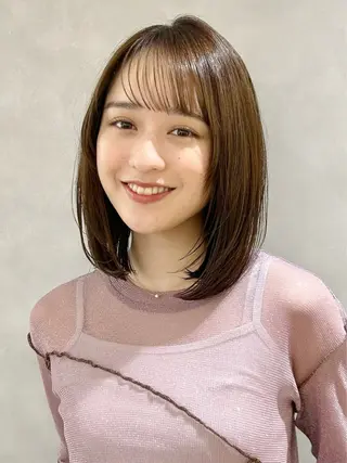 ミディアム カラー 池袋/小顔レイヤー/ 顔まわり/taigaのヘアスタイル