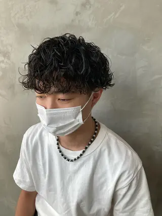 ショート パーマ メンズ 波巻きスパイラルパー マ/シャドウパーマ駿のヘアスタイル