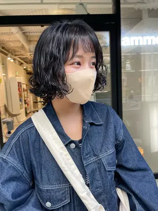 ショート パーマ ユウ 二子玉川駅 半個室サロンのヘアスタイル
