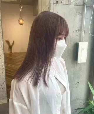 セミロング カラー SHOTO ハイトー ン/ブロンドカラーのヘアスタイル