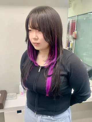 セミロング ヘアアレンジ 個性爆弾💣 ダブルカラー/ゆかのヘアスタイル