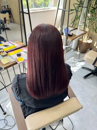 セミロング カラー ブリーチなしwカラー /艶カラー/oukaのヘアスタイル