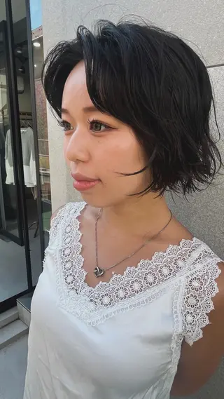ミディアム 似合わせパーマ/ 山本銀次郎のヘアスタイル