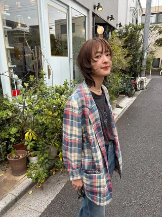 ミディアム カラー 似合わせカット レイヤー/ボブのヘアスタイル