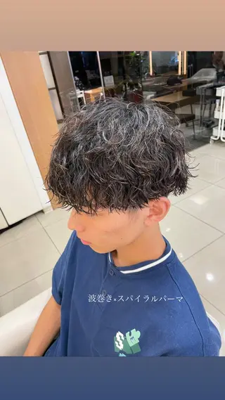 ショート パーマ メンズ ボブ/透明感 カラー /風花のヘアスタイル