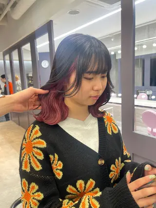 ミディアム カラー 福西 洋斗のヘアスタイル