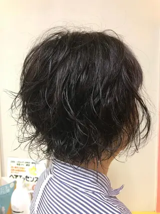 ミディアム カラー パーマ 横田 尚登のヘアスタイル