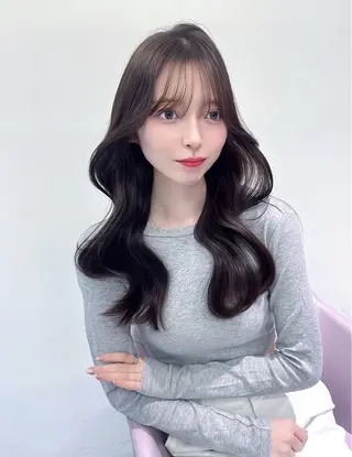 ロング カラー ヘアアレンジ レイヤー/髪質改善 縮毛/ハッシュカットのヘアスタイル