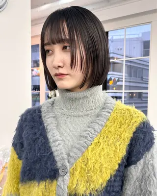 ミディアム カラー レイヤーボブ/ 艶カラー/サナ🌼のヘアスタイル