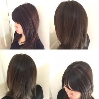 ミディアム カラー シールエクステ／豊中 吉田孝司のヘアスタイル