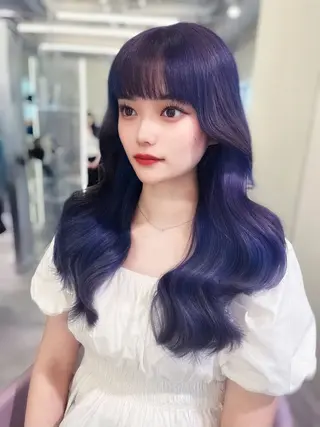 ロング カラー ヘアアレンジ レイヤー/髪質改善 縮毛/ハッシュカットのヘアスタイル