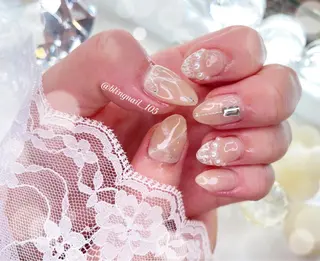 ネイル 23時まで❤︎韓国、 ワンホンネイルのネイルデザイン