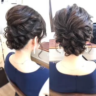 セミロング ヘアアレンジ 早朝✨ヘアセット 着付け/清水玲歌のヘアスタイル