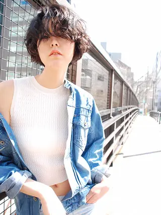 ショート パーマ 菅野 恵のヘアスタイル