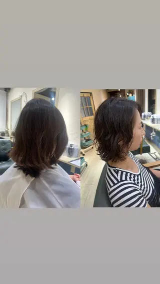 ミディアム パーマ たけかわ みずきのヘアスタイル