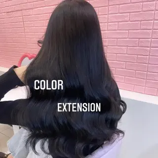 ロング カラー エクステ🩵ブリーチ 韓国ヘア🩵KAEのヘアスタイル