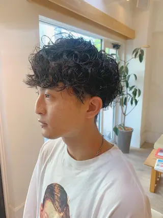 ミディアム パーマ メンズ ‪🌿パーマ大好評 メンズ特化🌿ワタルのヘアスタイル