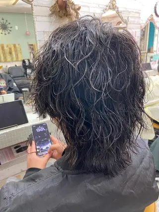 ミディアム パーマ メンズ 大坪 拓斗のヘアスタイル