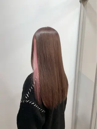 ロング カラー たなか もえなのヘアスタイル