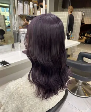 セミロング カラー ヘアアレンジ 🫧モテる💗ダメー ジレスハイトーン🫧のヘアスタイル