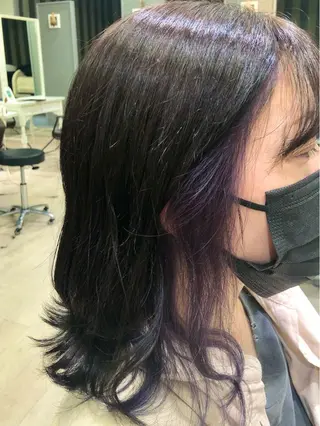 ミディアム カラー 村上 佳織のヘアスタイル