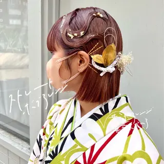 ショート ヘアアレンジ 卒業式お呼ばれ🕊️ ヘアセット✴︎ミキのヘアスタイル