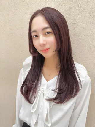 ロング カラー 韓国レイヤーカット 🧸ベージュカラーのヘアスタイル