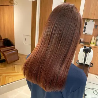 セミロング カラー 髪質改善特化 安東駿介のヘアスタイル