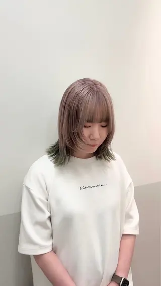ミディアム カラー ヘアアレンジ 似合わせレイヤー/ 美髪縮毛矯正/ミナエのヘアスタイル