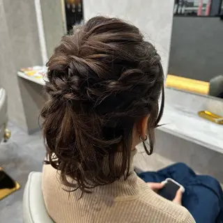 ミディアム ヘアアレンジ 粟野 裕稀のヘアスタイル