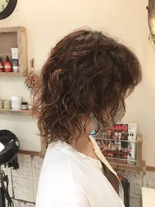 ミディアム パーマ シマダ アユミのヘアスタイル