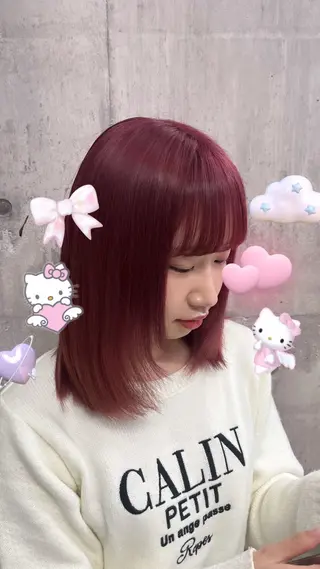 ミディアム カラー ハイトーン/ゆるふわ 🧚𖥔ׁTOMO♡のヘアスタイル