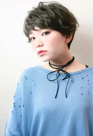 ショート カラー パーマ マツオカ ケンシロウのヘアスタイル