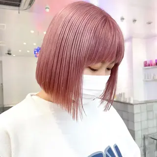ショート カラー ヘアアレンジ メンズ キッズ ネイル マツエク・マツパ アイブロウ ボブ×柔らかいカラー 🌷misaki𓍼のヘアスタイル