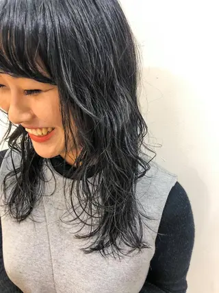 ロング カラー パーマ メンズ パーマ美容師🌈中村 絢美のヘアスタイル