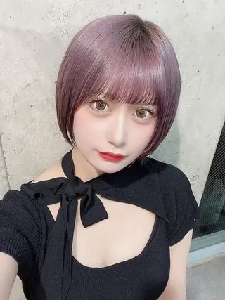 ショート カラー 髪質改善.縮毛矯正 ×韓国ヘアyukiのヘアスタイル