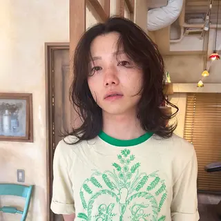 ロング カラー パーマ メンズ 🌿‬ナチュラルヘア /パーマ/蒼真🍃のヘアスタイル
