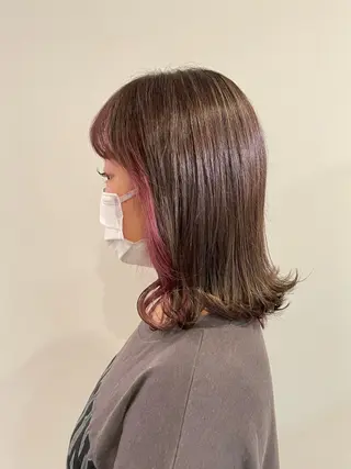 セミロング カラー Sana 🦢のヘアスタイル