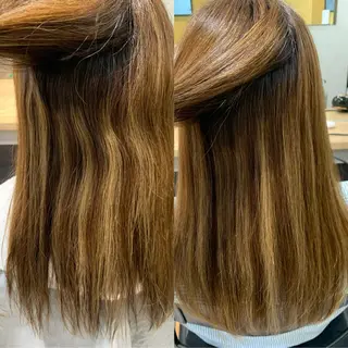 ロング パーマ hub hair レイヤー/透明感のヘアスタイル