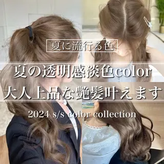 ロング カラー ヘアアレンジ レイヤー×透明感カラ ーHAYATOのヘアスタイル